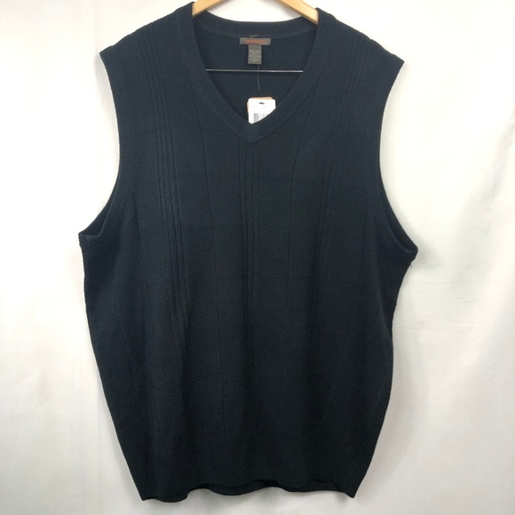 Dockers Sweater Vest Extra Soft Fine Guage Black - Picture 1 of 3